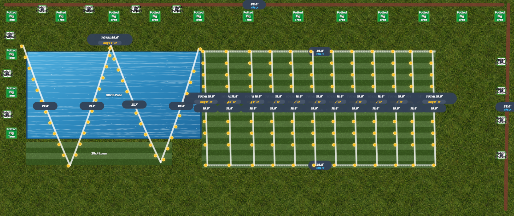 Backyard anniversary event 2D layout