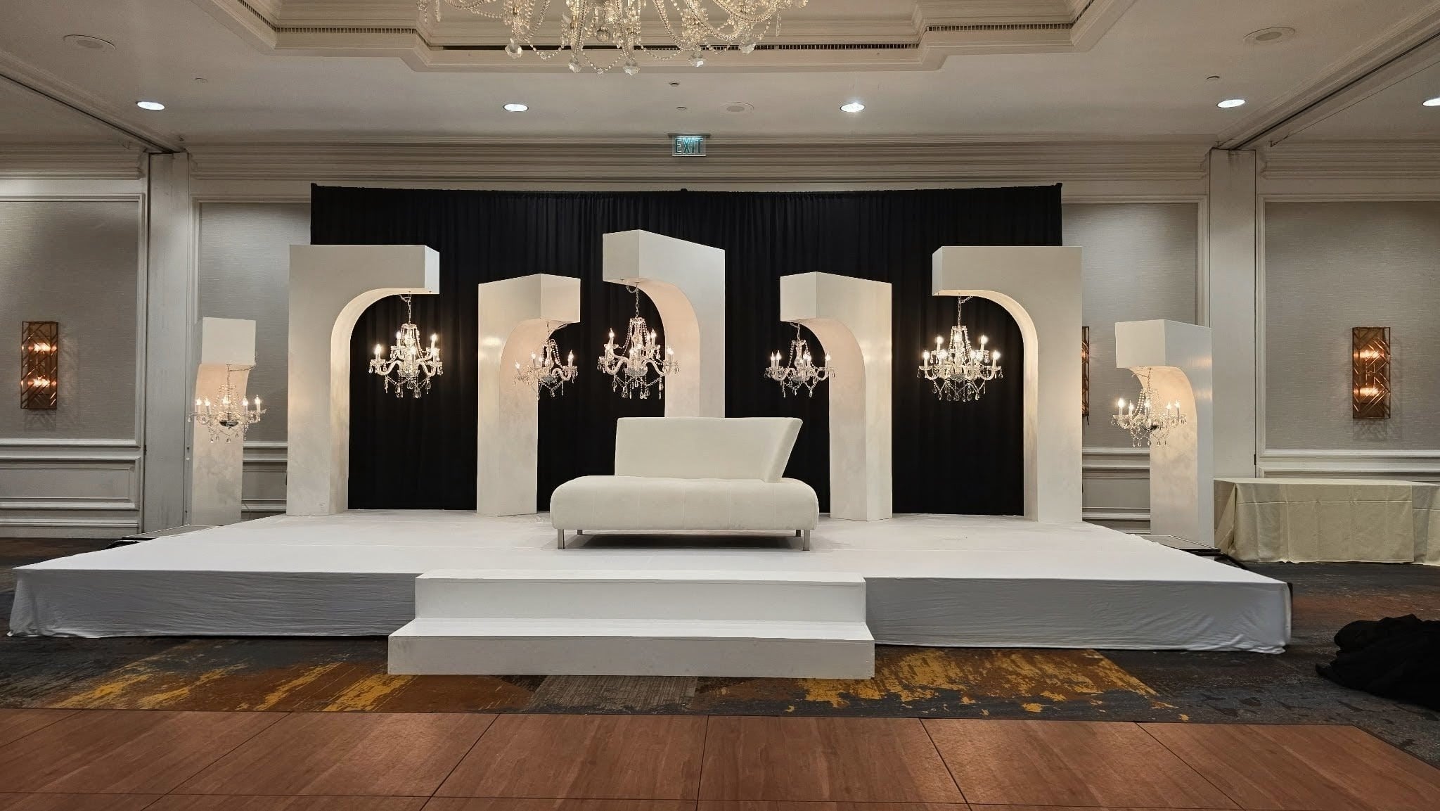 Stage platform rental setup for an event