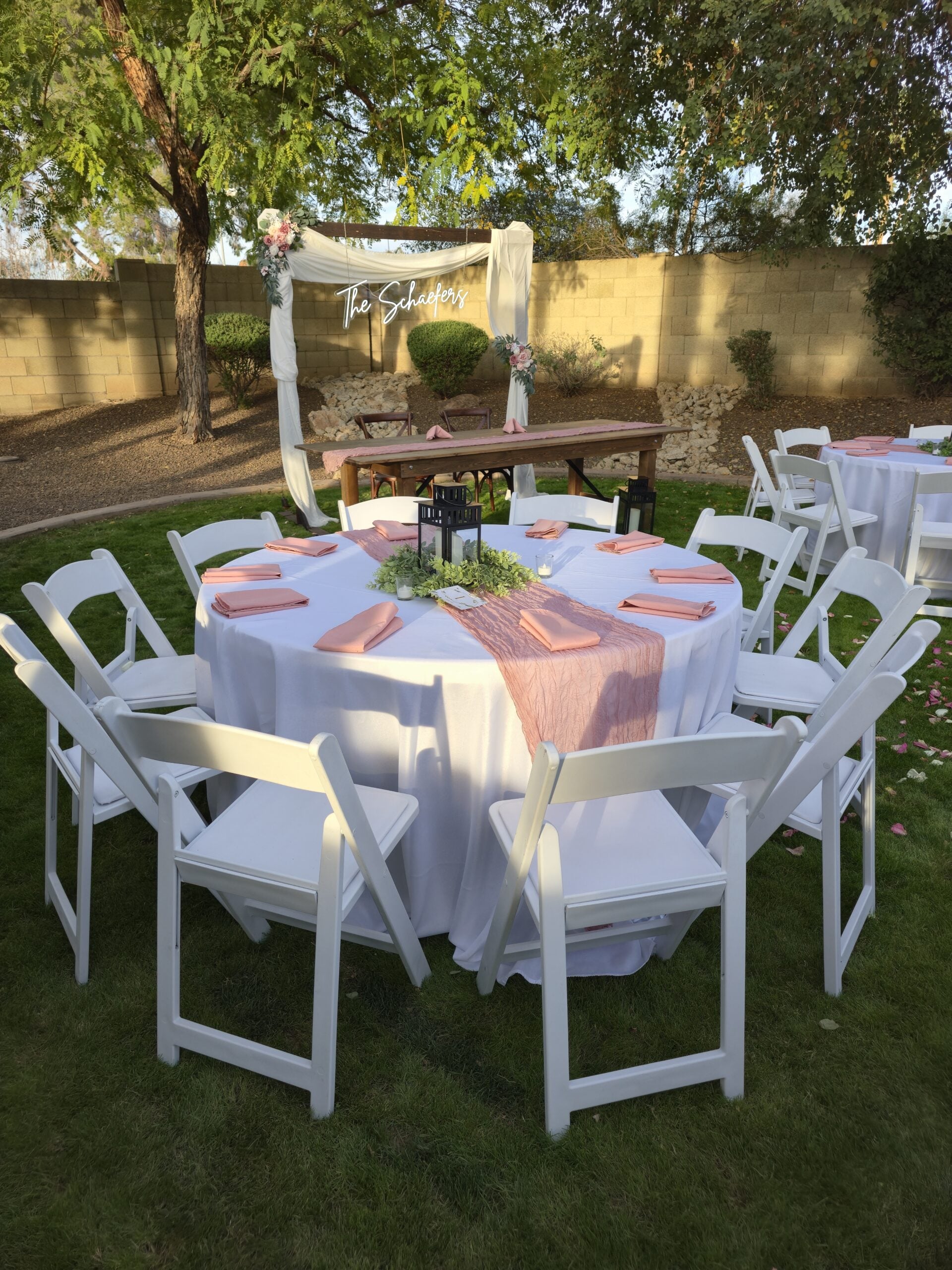 Table and chair rentals for weddings, parties, and events